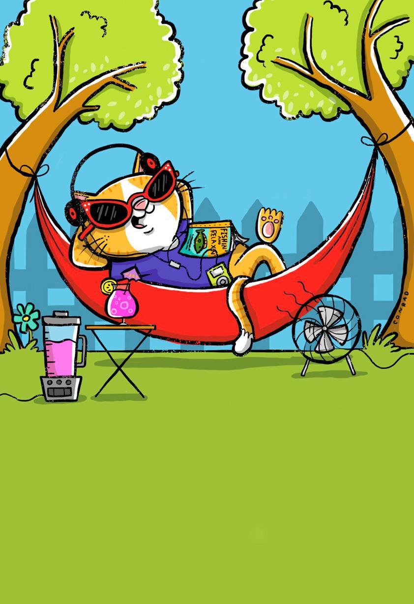 Headphones and Hammock Retirement Card