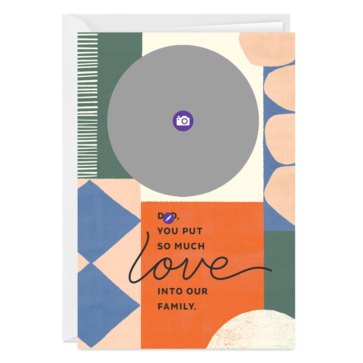 Geometric Shapes Personalized Father's Day Card Card Front indicating personalization image number 3