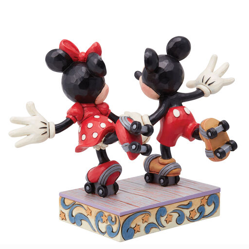 Jim Shore Disney Mickey and Minnie Roller Skating Figurine, 5.5", 