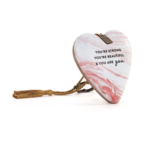 Demdaco Strong Beautiful You Art Heart With Key Stand, 