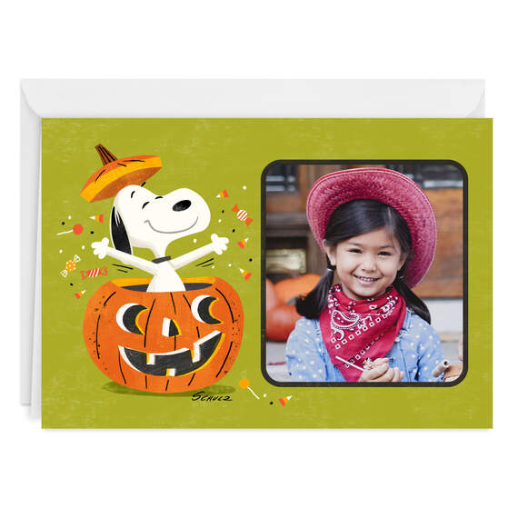 Peanuts® Snoopy Pumpkin Custom Halloween Card