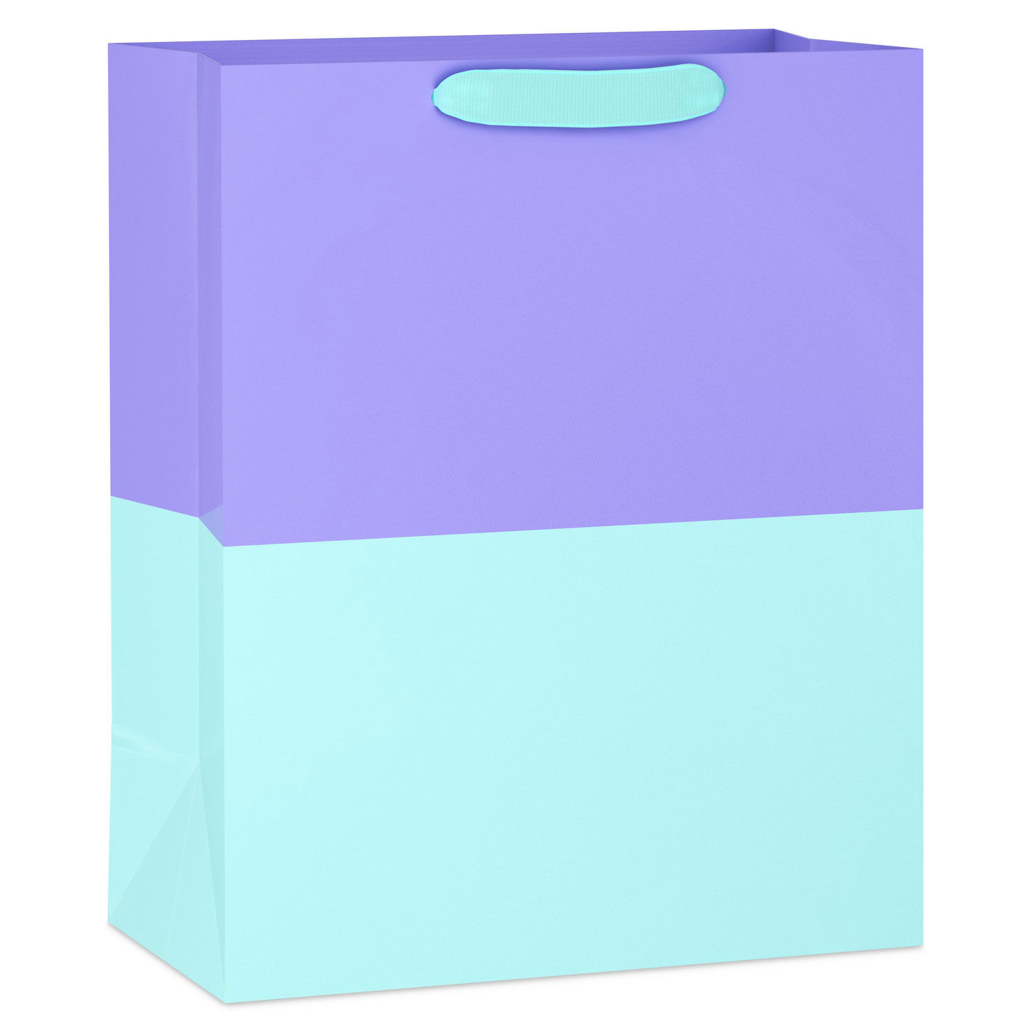 13" Lavender and Aqua Color Block Large Gift Bag