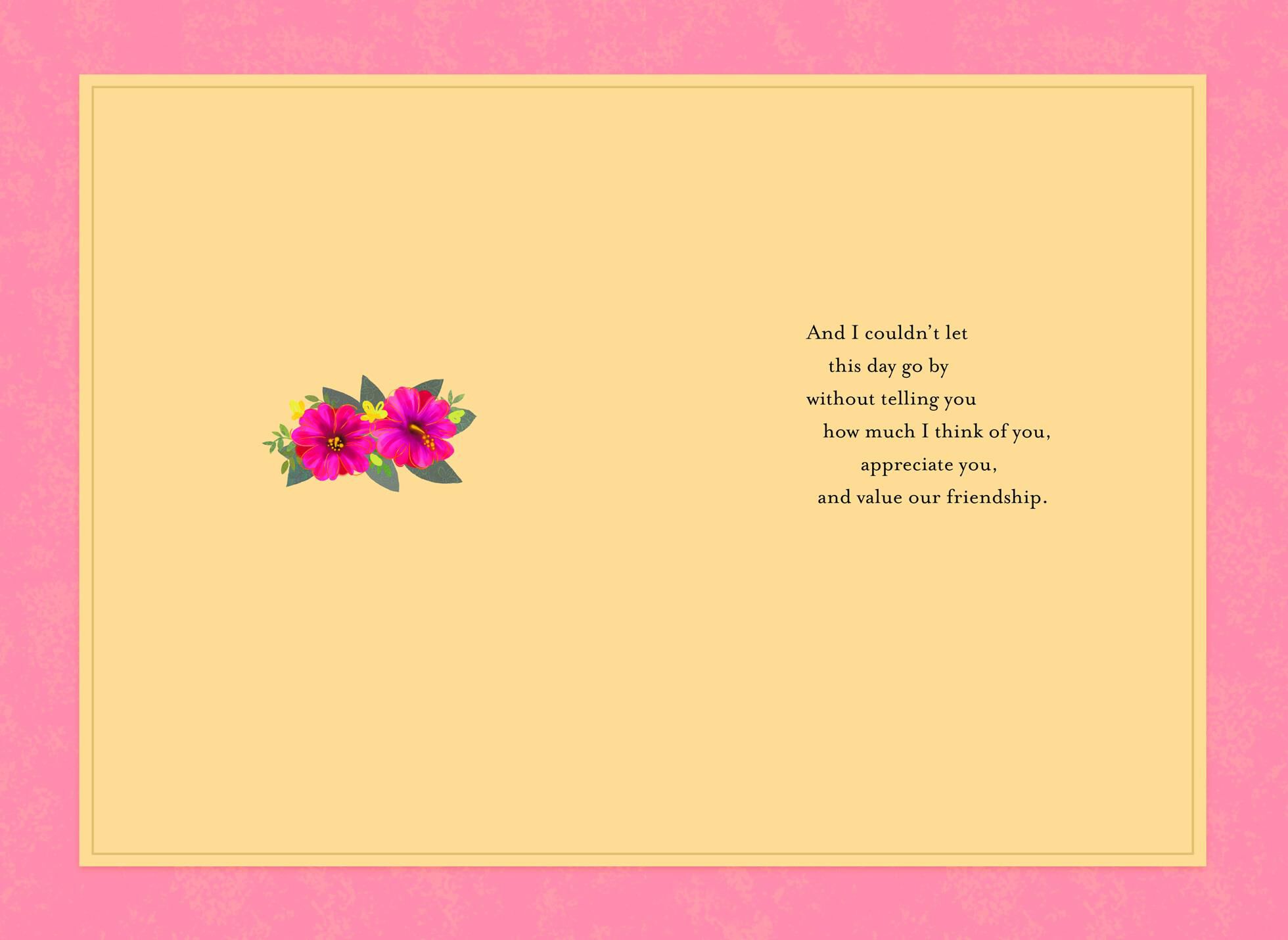 Yellow Floral Cake Birthday Card for Friend