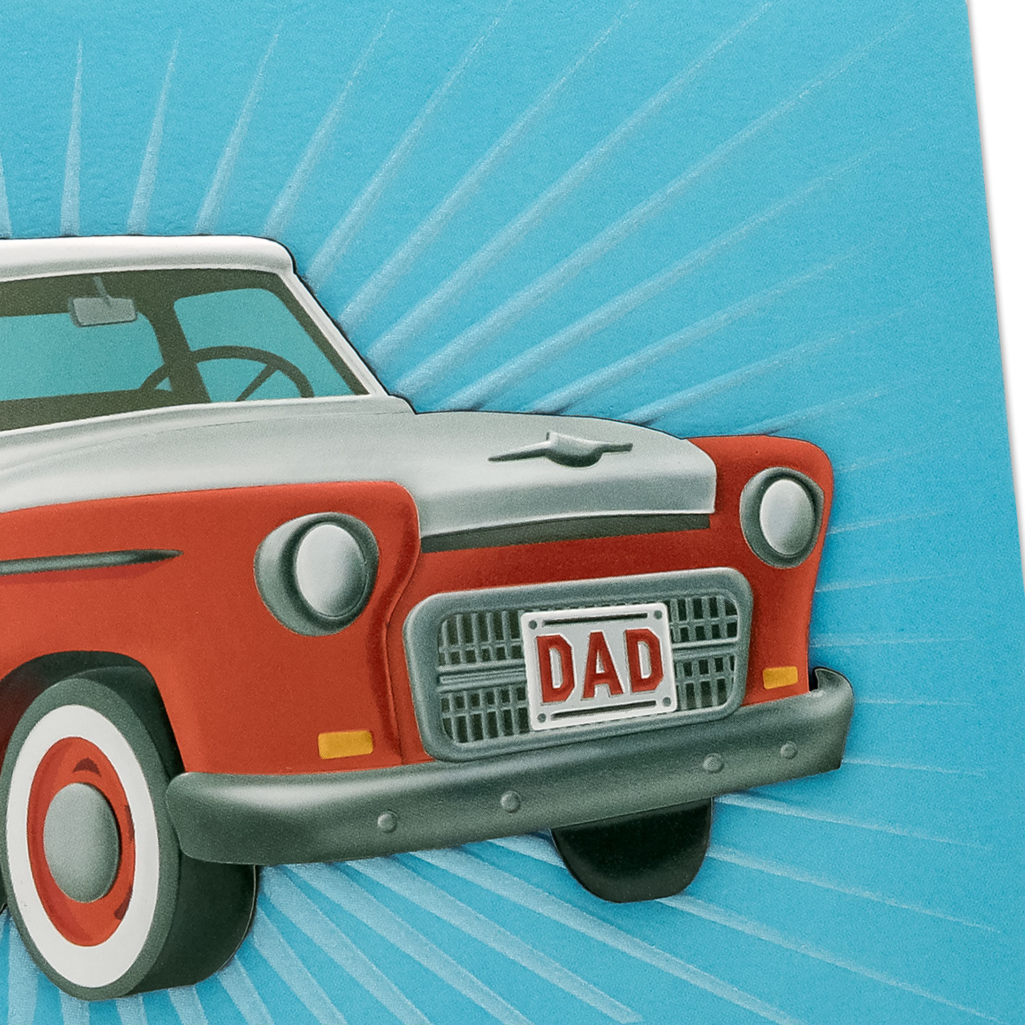 Vintage Red Pickup Truck Dad Father's Day Card Card Front Detail image number 4