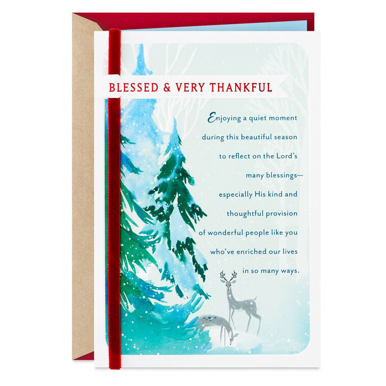 Blessed and Very Thankful Religious Christmas Card