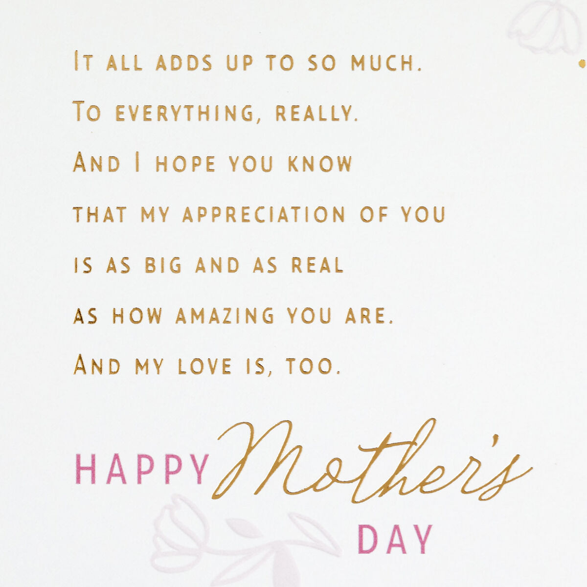 It All Adds Up to Love Romantic Mother's Day Card - Greeting Cards ...