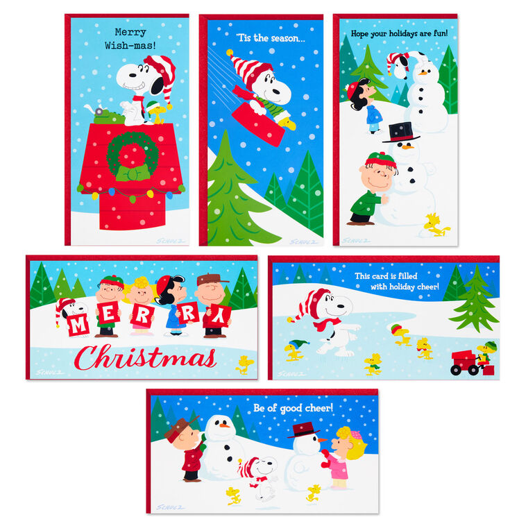 Peanuts® Gang Assorted Money Holder Boxed Christmas Cards, Pack of 36 - Boxed Cards | Hallmark peanuts-gang-assorted-money-holder-boxed-christmas-cards-pack-of-36-boxed-cards-hallmark