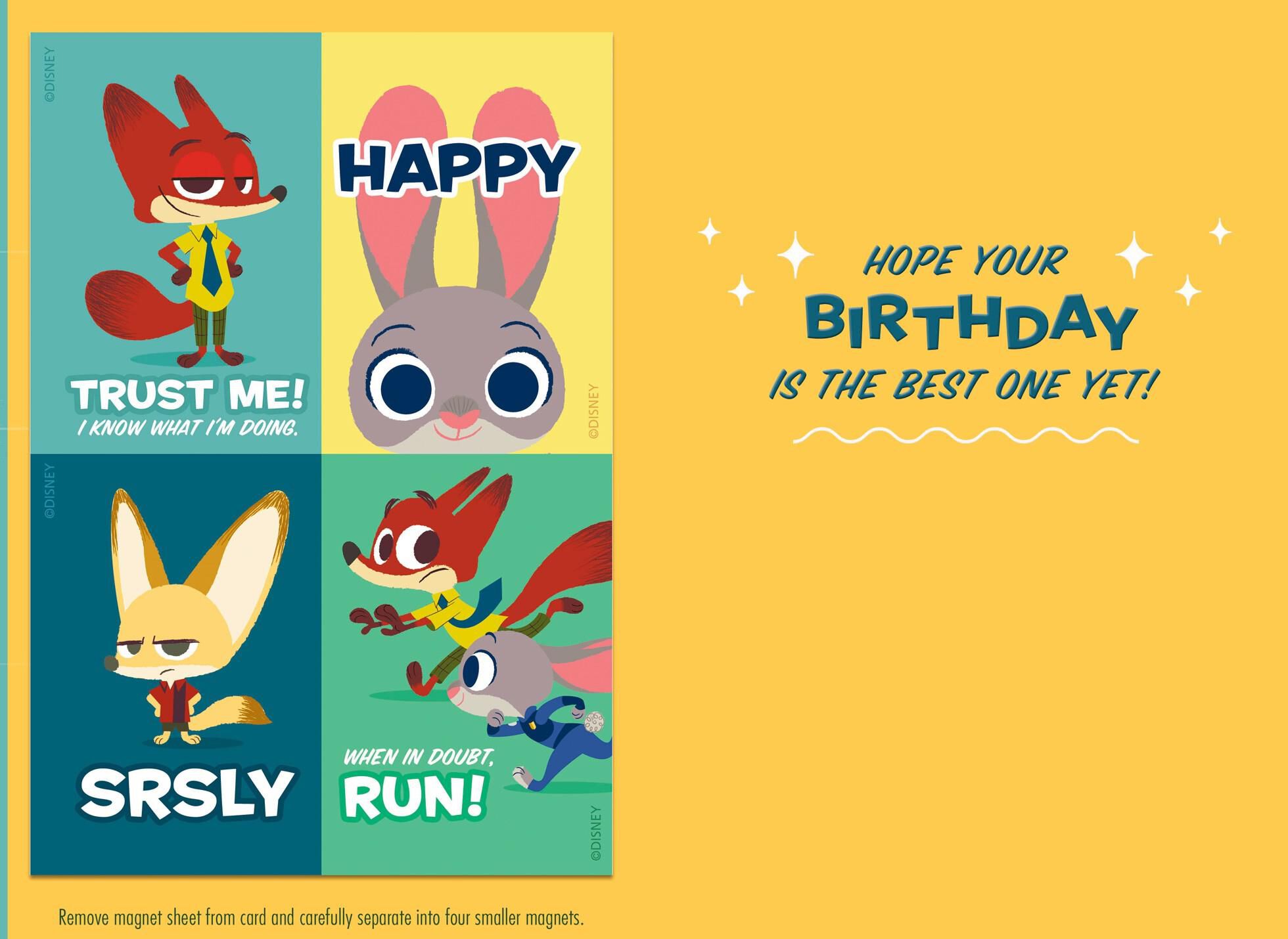 Disney Zootopia Birthday Adventure Card With Magnets