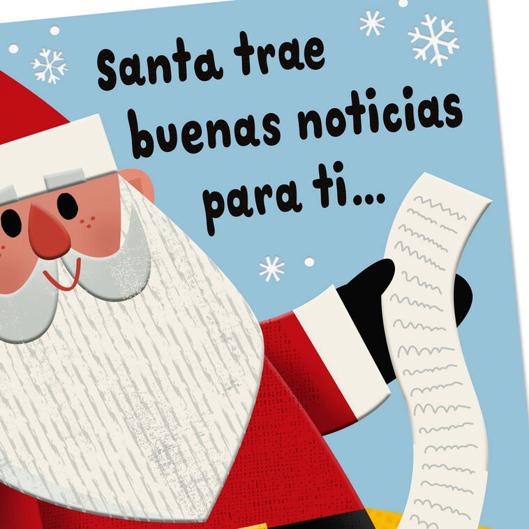 Santa's List Spanish Gift Card Holder Christmas Card Card Front Detail image number 5