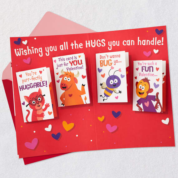 Animal Hugs Valentine's Day Card With Sound and Mini Pop-Up Cards, , large image number 4