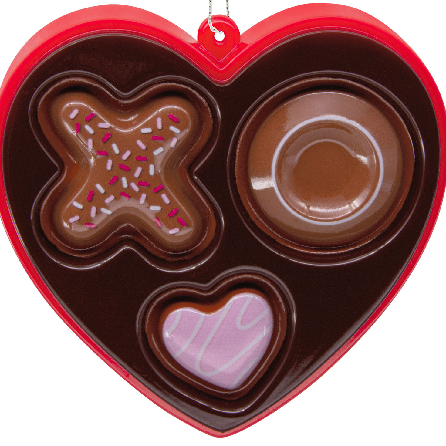 Heart Box of Chocolates Ornament closeup view image number 3