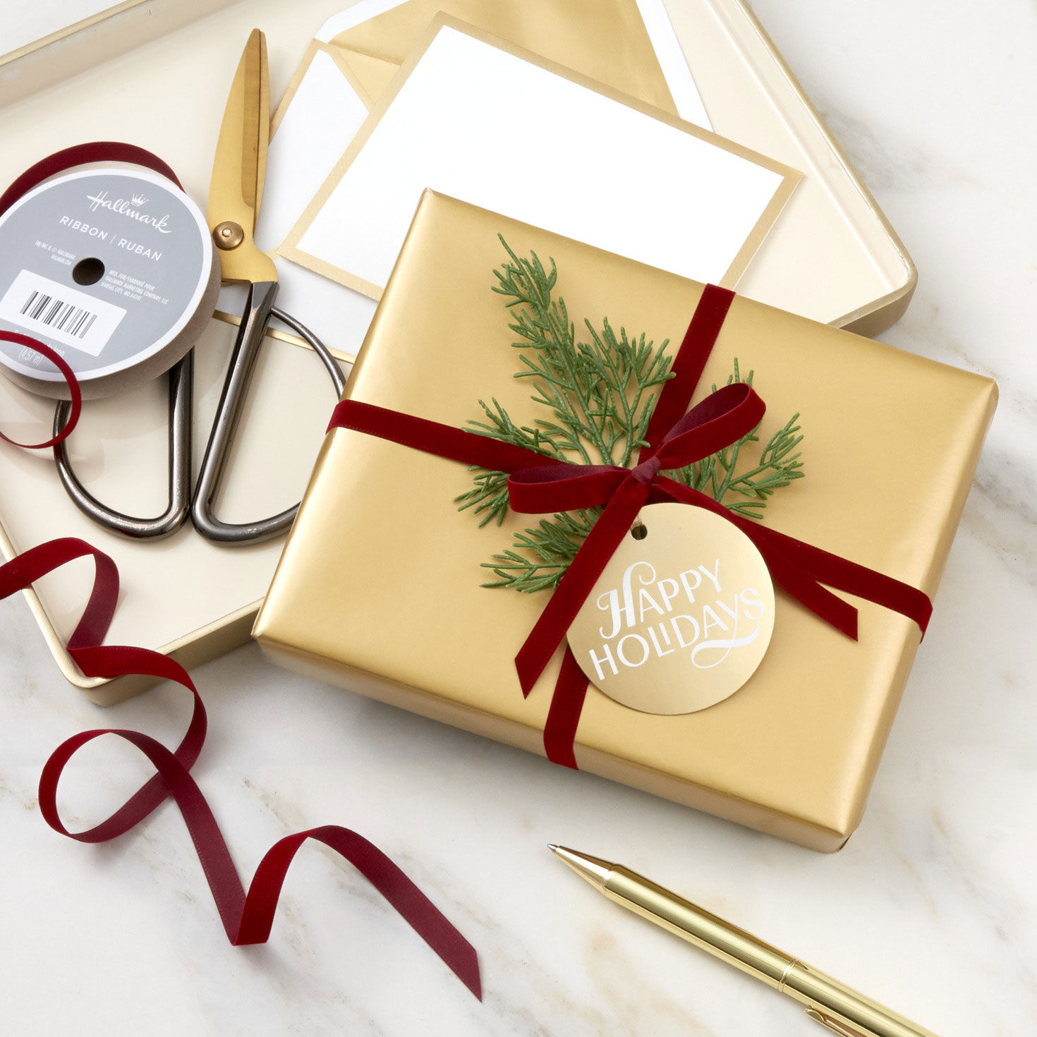 Burgundy Velvet Holiday Ribbon in use image number 2