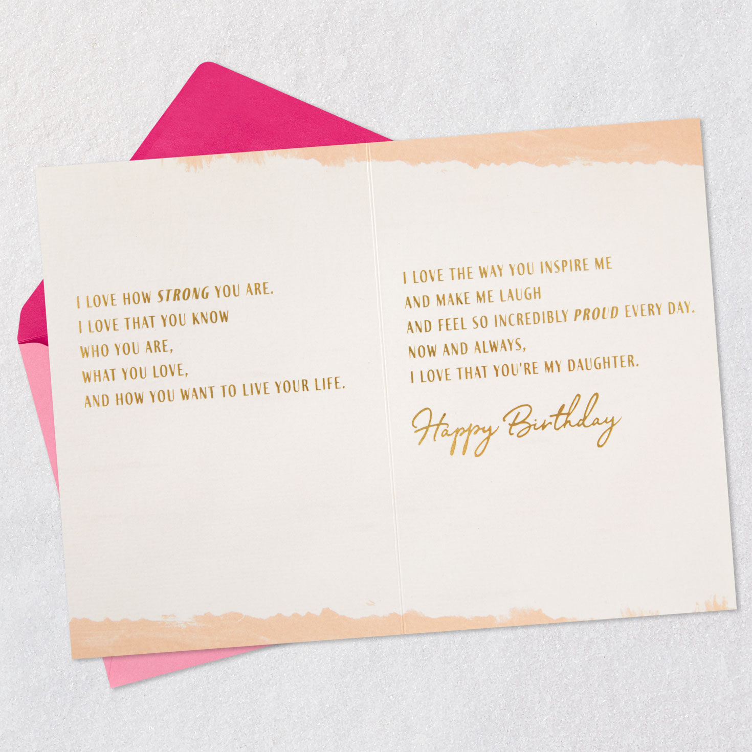Gold Arch Design Birthday Card for Daughter Open card with envelope image number 3