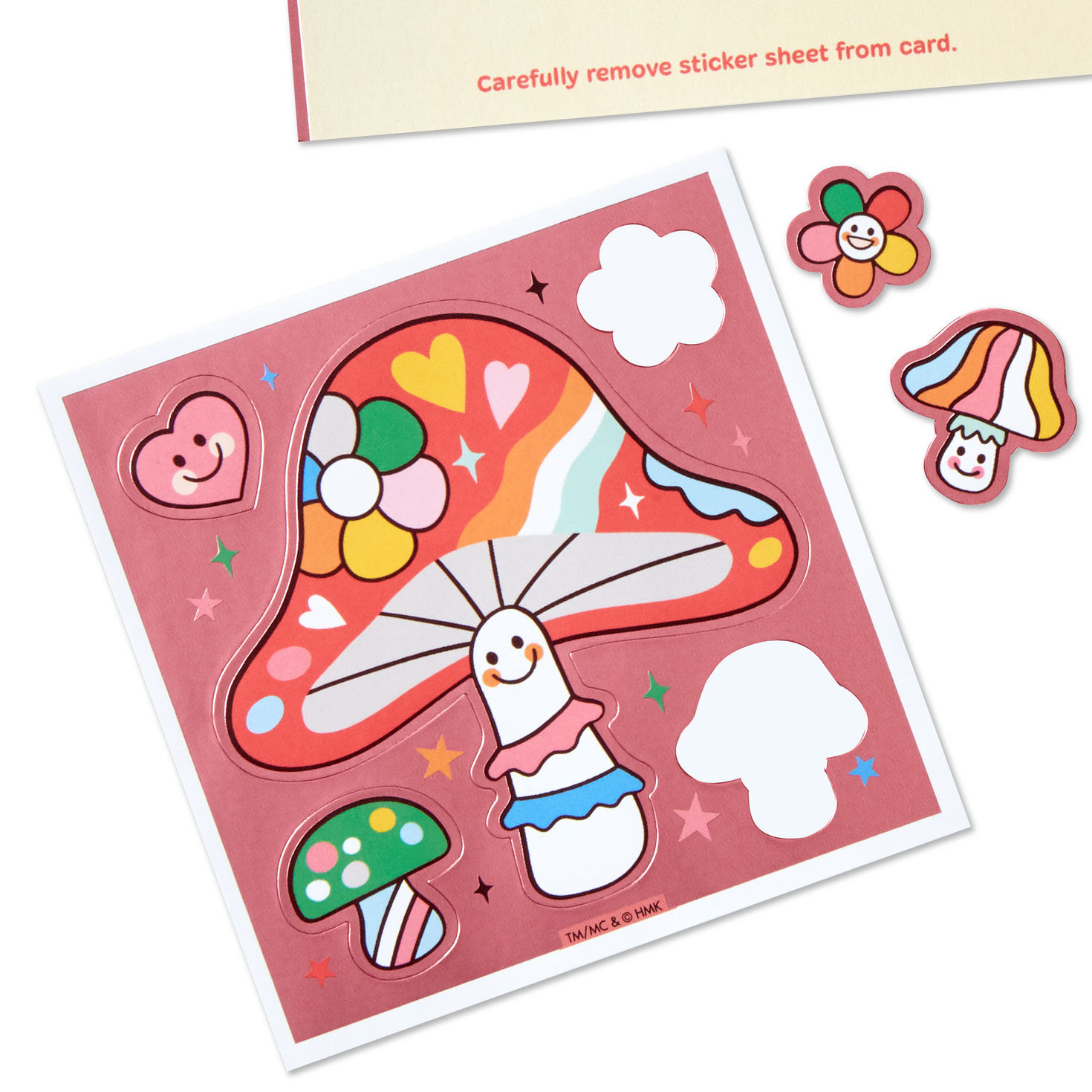 Mushrooms & Flowers Stickers Pop-Up 7th Birthday Card attachment detail image number 5