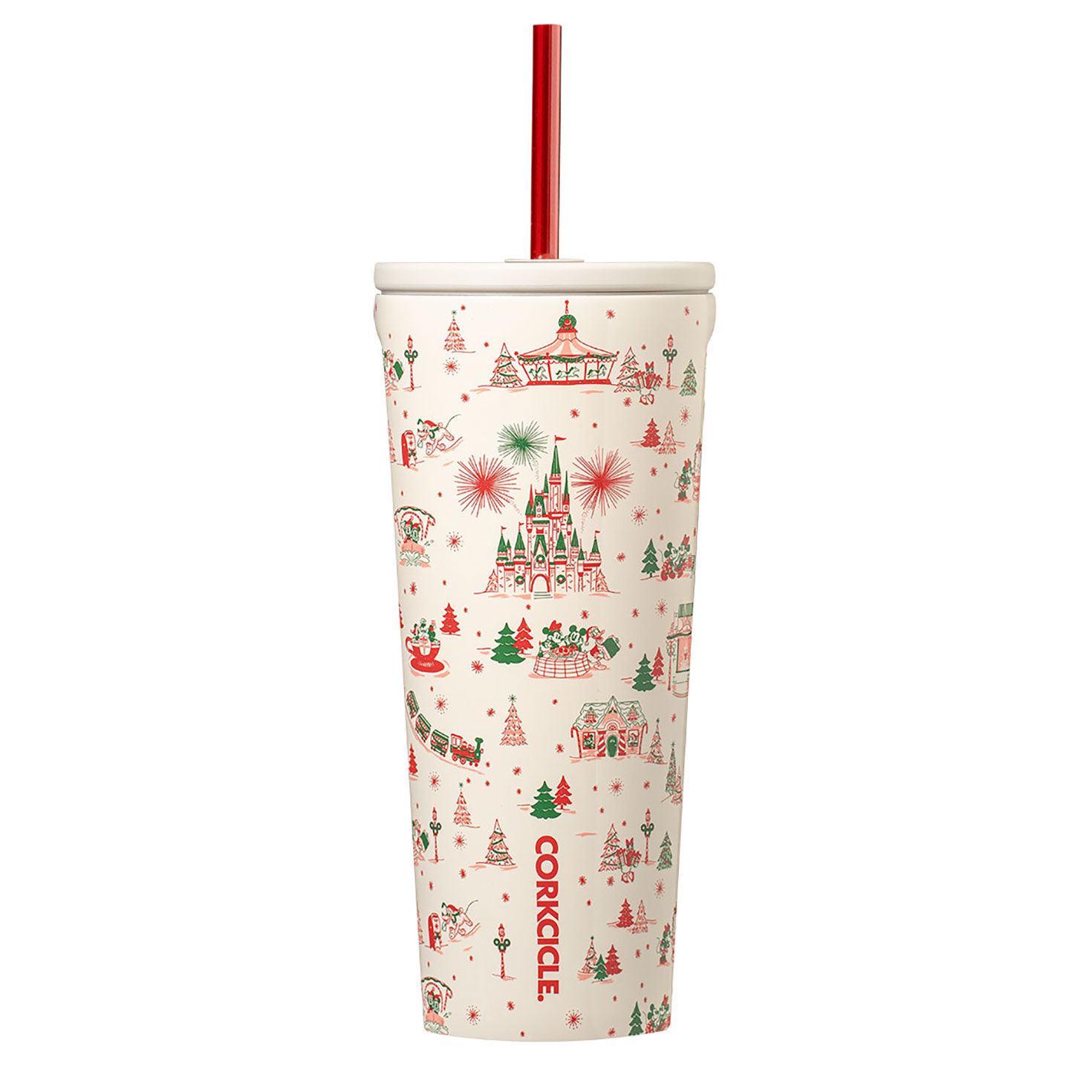 Pink Green Disney Hallmark Movie Straw Cup back image number 2