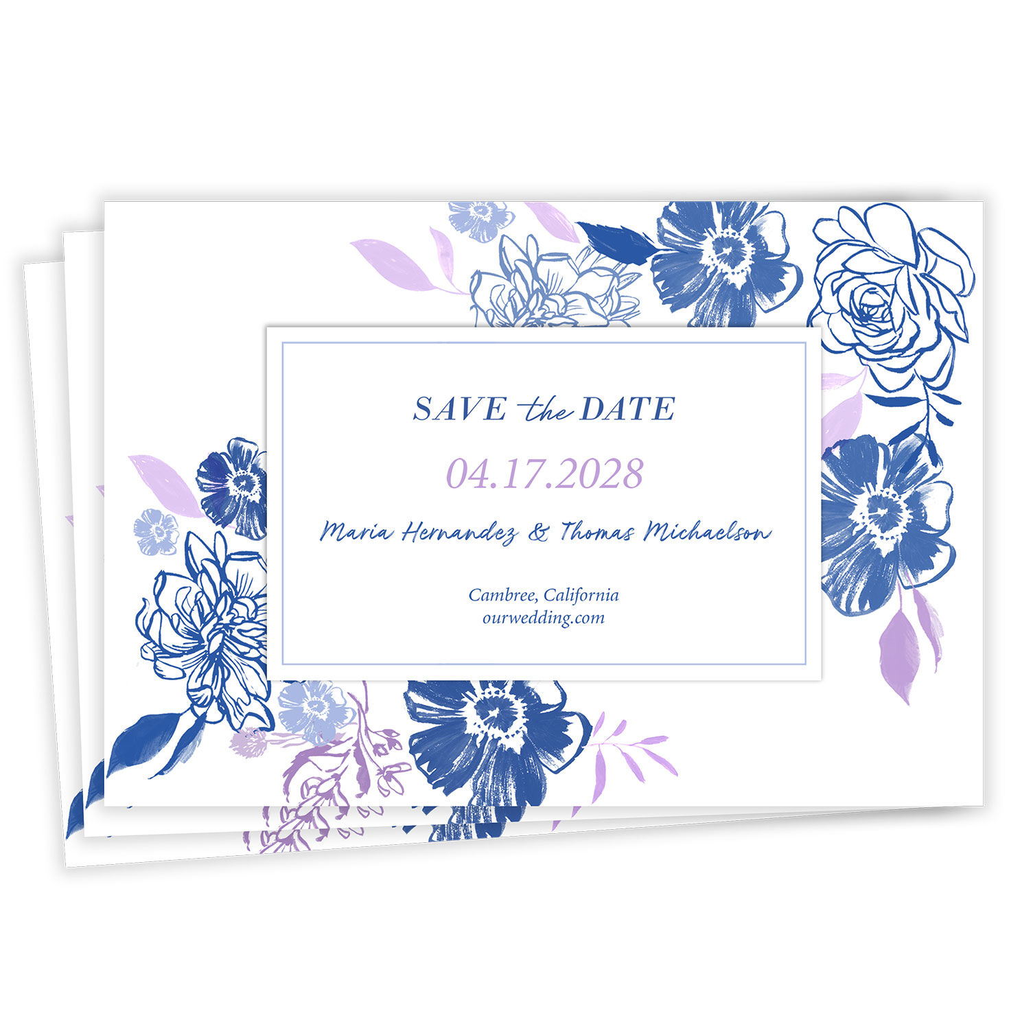 Sapphire Garden Flat Wedding Save the Date