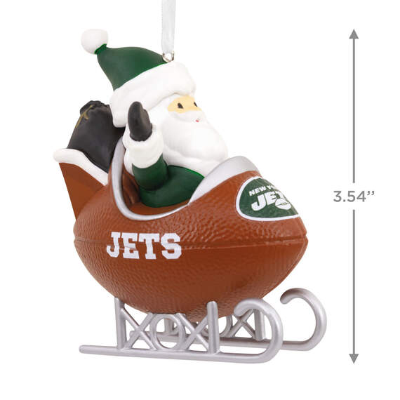 NFL New York Jets Santa Football Sled Hallmark Ornament, , large image number 3