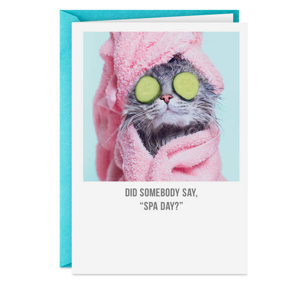 Did Someone Say Spa Day Funny Card, , large image number 1