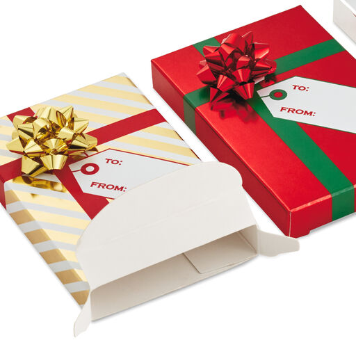 Metallic 3-Pack Gift Card Holder Boxes, Metallic