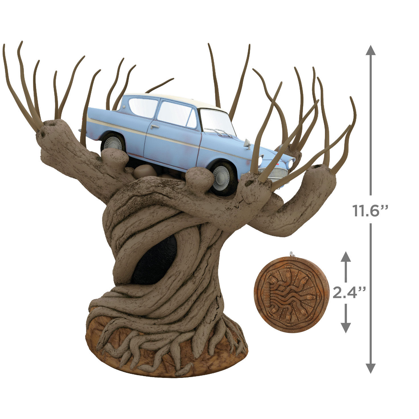 Harry Potter and the Chamber of Secrets&trade; Collection Flying Ford Anglia in the Whomping Willow&trade; Tree Topper With Light and Sound, , large image number 3