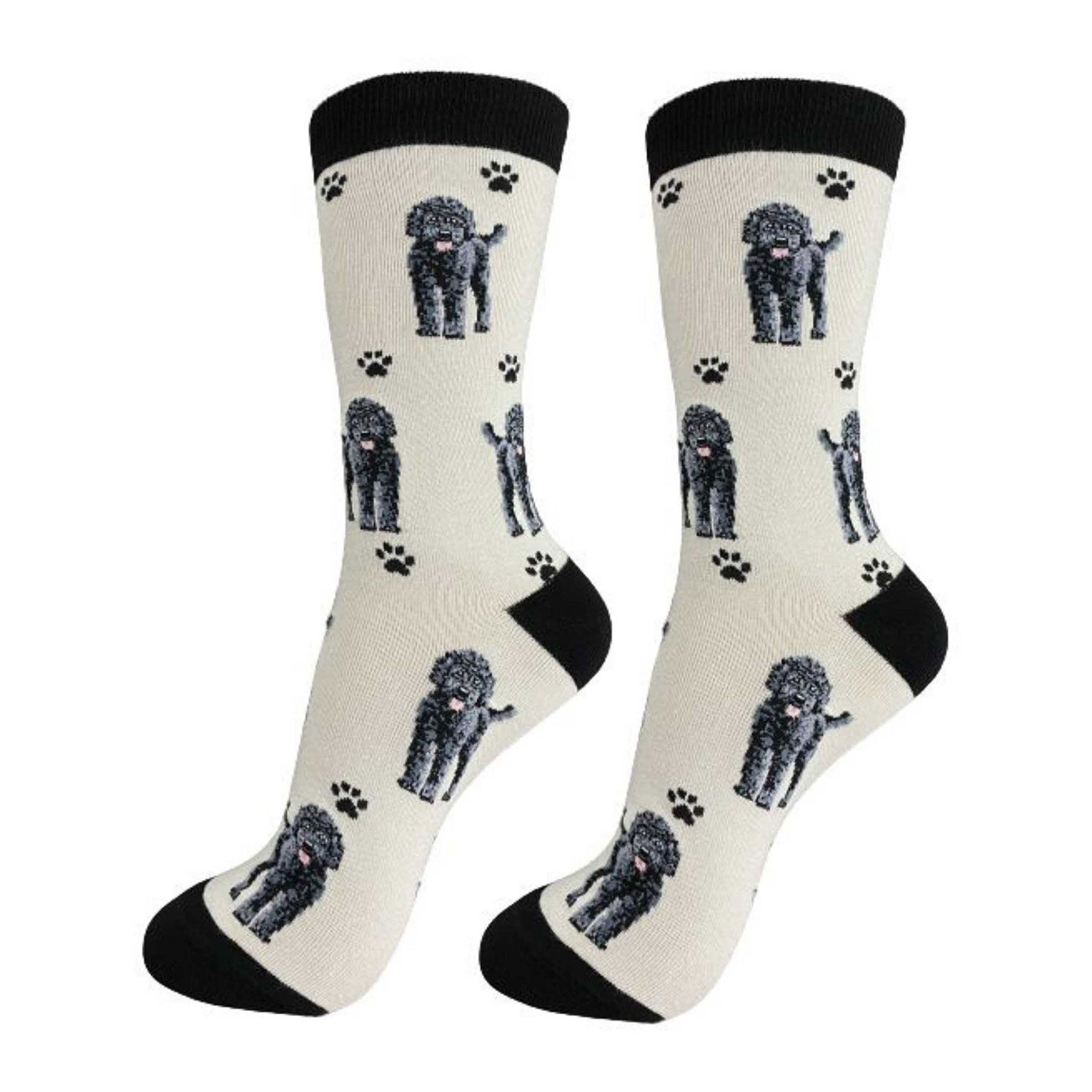 Black Labradoodle Novelty Crew Socks  image number 1