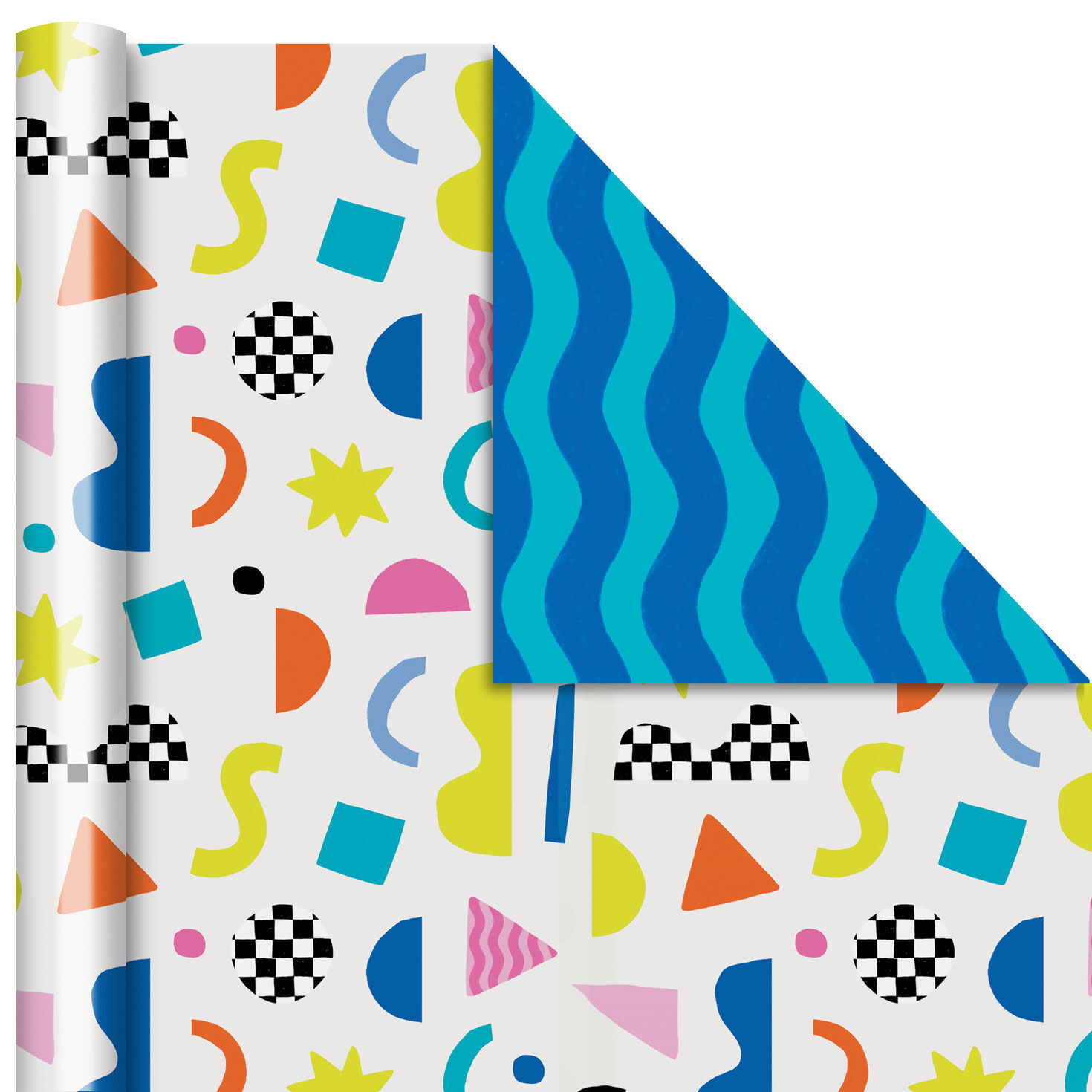 Abstract Neon on Black and Confetti on White Reversible Table Runner, , large image number 2