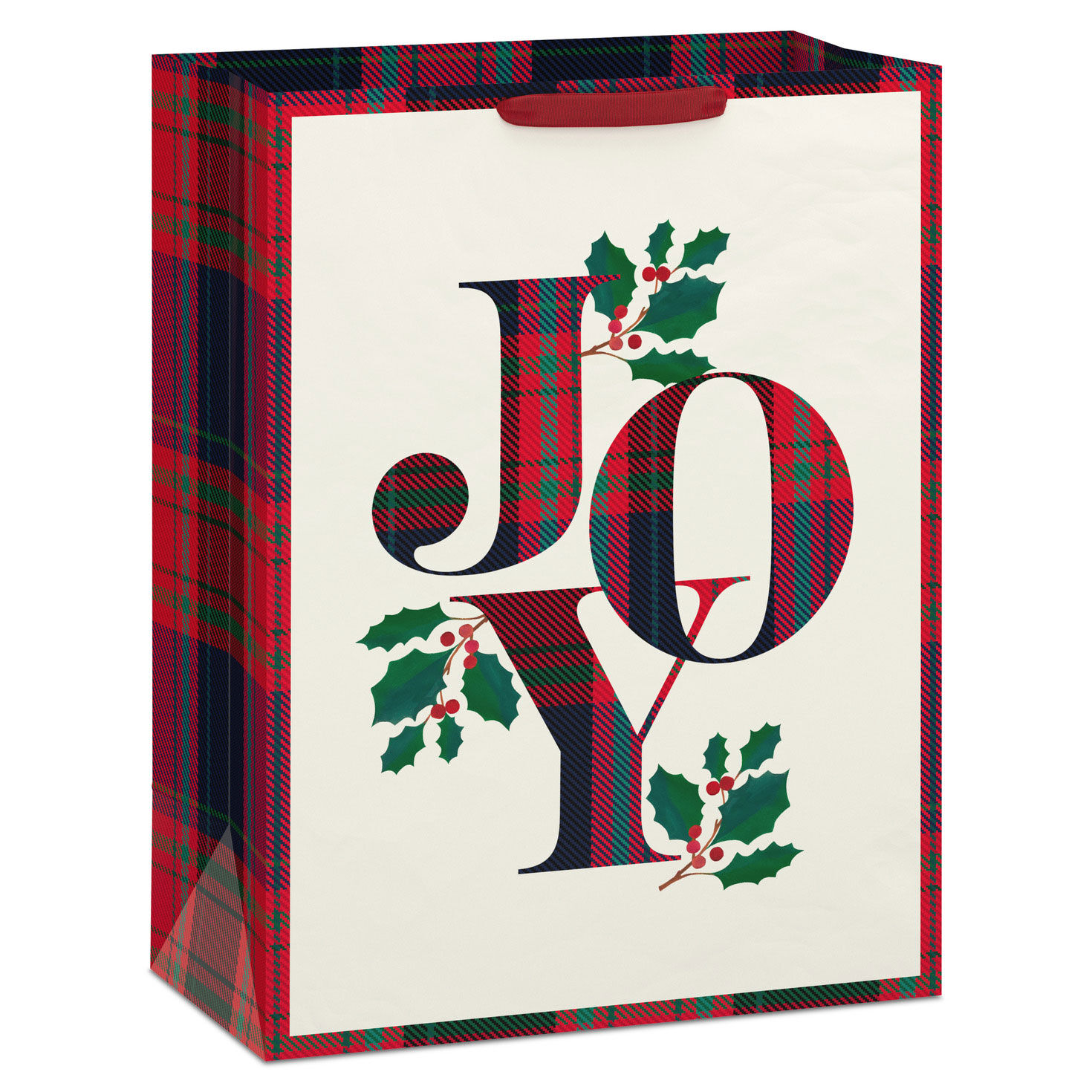 Plaid Joy Jumbo Christmas Gift Bag