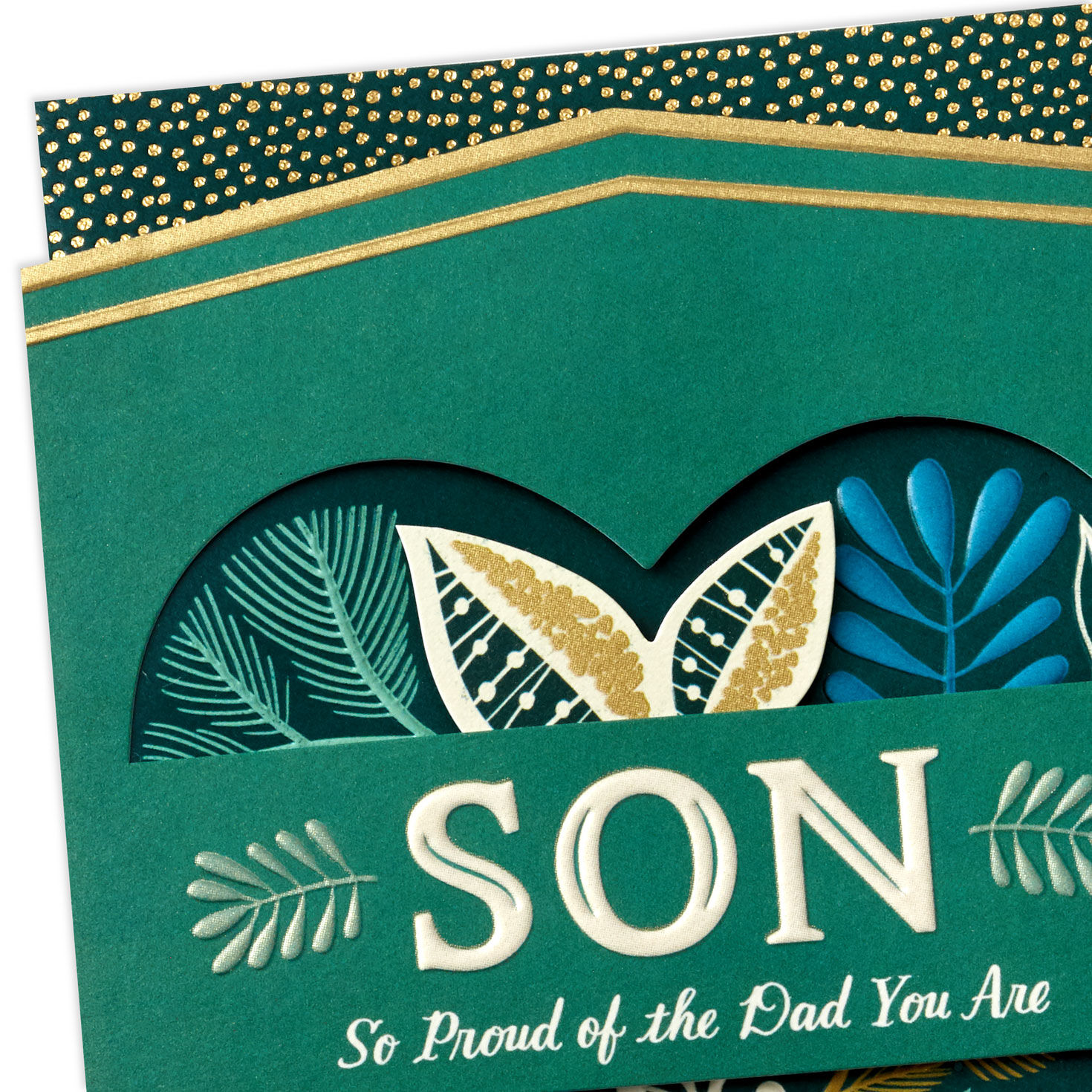 Botanical Heart on Green Son Father's Day Card Card Front Detail image number 5