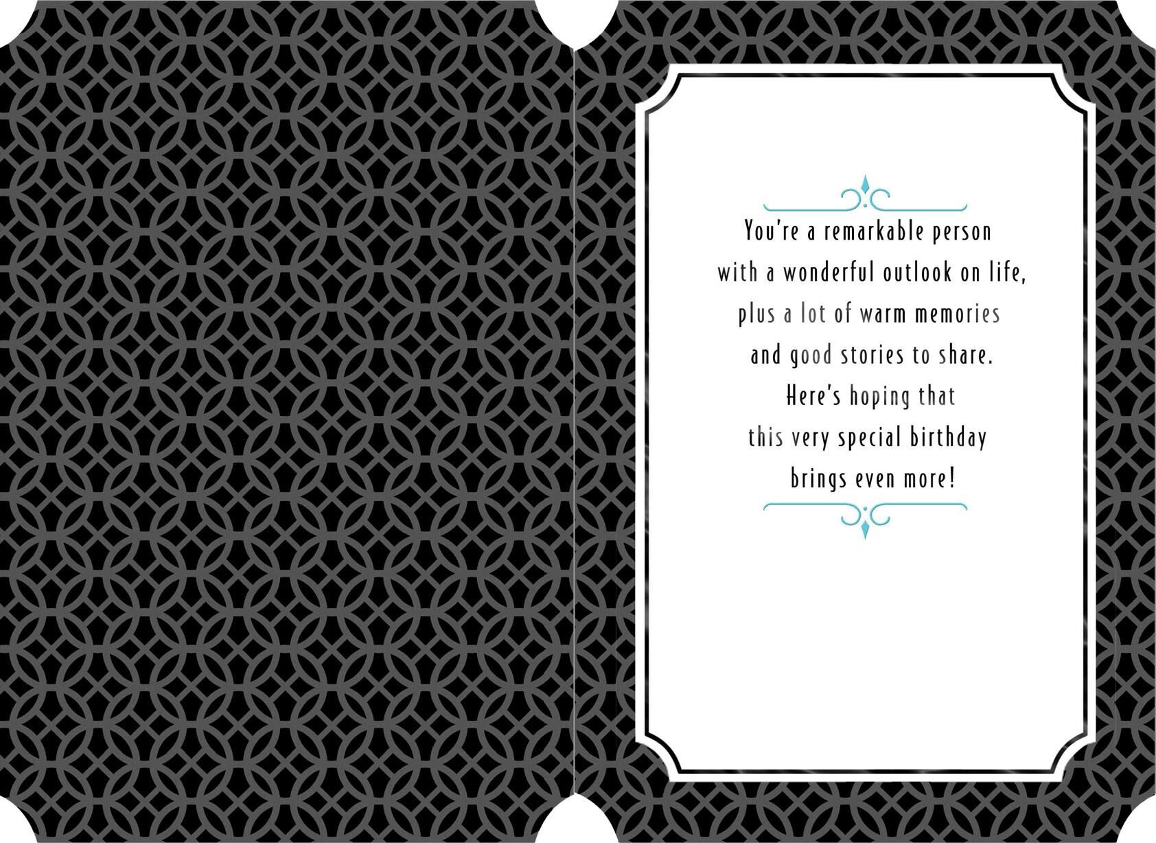 Blue and Black Circle Patterns Happy Birthday Card