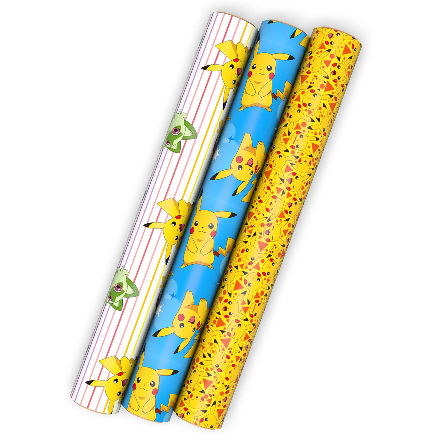 Pokémon Pikachu and Friends 3-Pack Wrapping Paper Mini Roll Bundle, 45 sq. ft. total