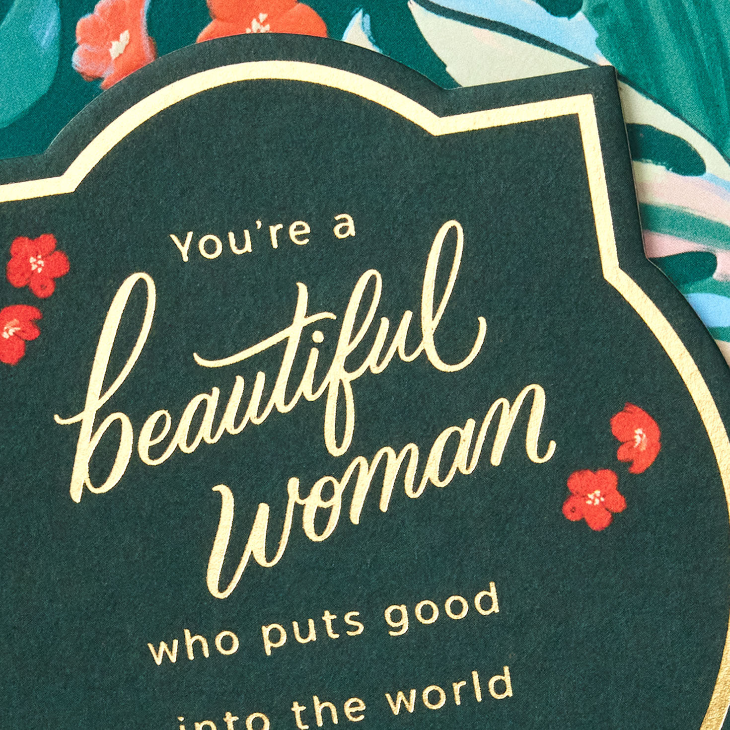 Painted Leaves and Flowers Mother's Day Card for Wife Card Front Detail image number 4