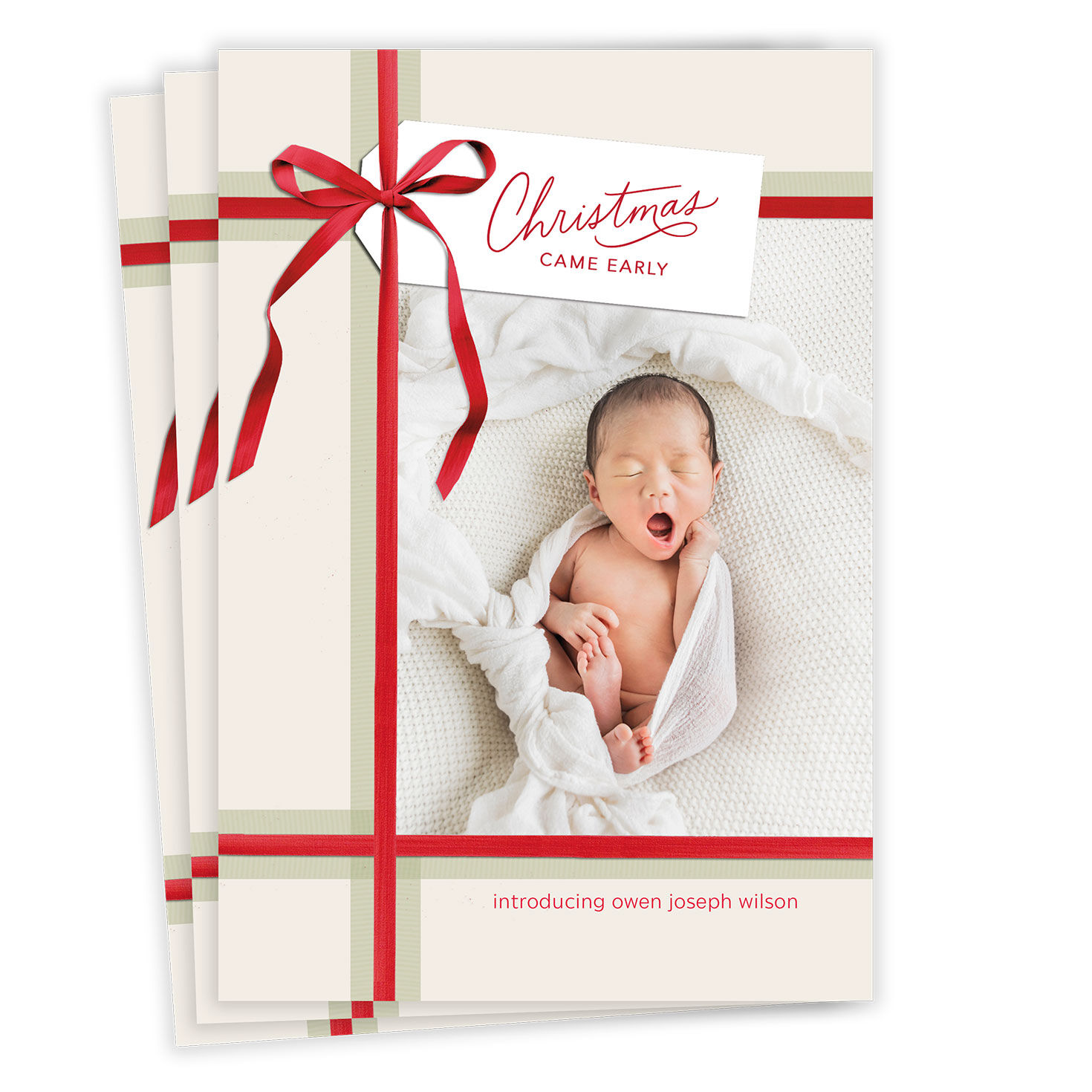 Early Gift New Baby Flat Christmas Photo Card