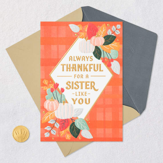 Always Thankful for You  Thanksgiving Card for Sister, , large image number 5