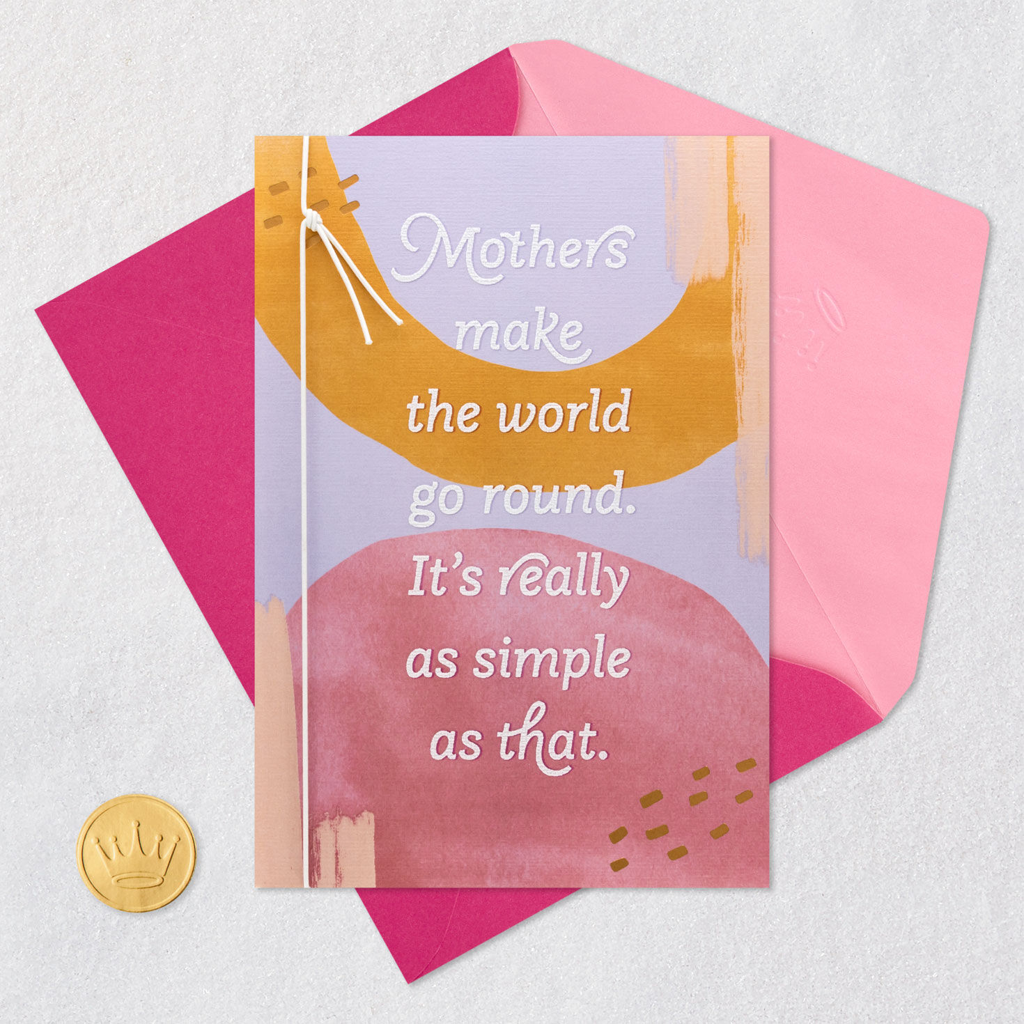 Modern Abstract Happy Mother's Day Card Card Front with Envelope and Gold Seal image number 6