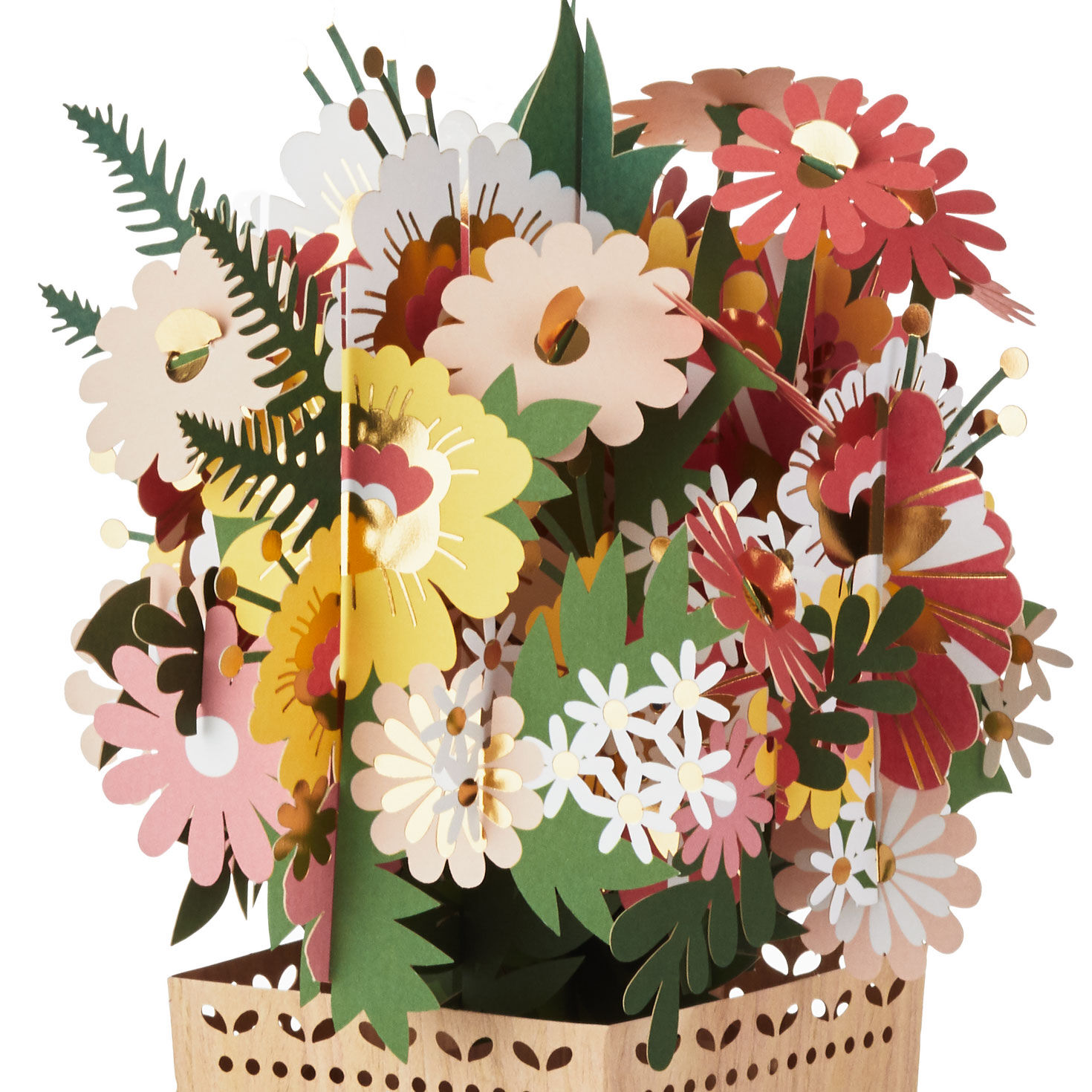 Jumbo Flower Bouquet in Vase 3D Pop-Up Blank Card - Greeting Cards ...