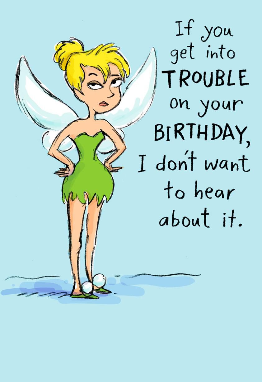 Tinker Bell Trouble Loves Company Funny Birthday Card