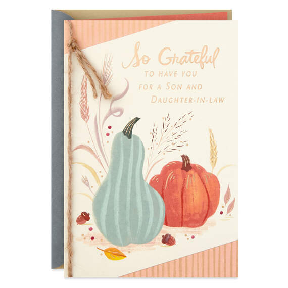 Grateful to Have You Thanksgiving Card for Son and Daughter-in-Law, , large image number 1