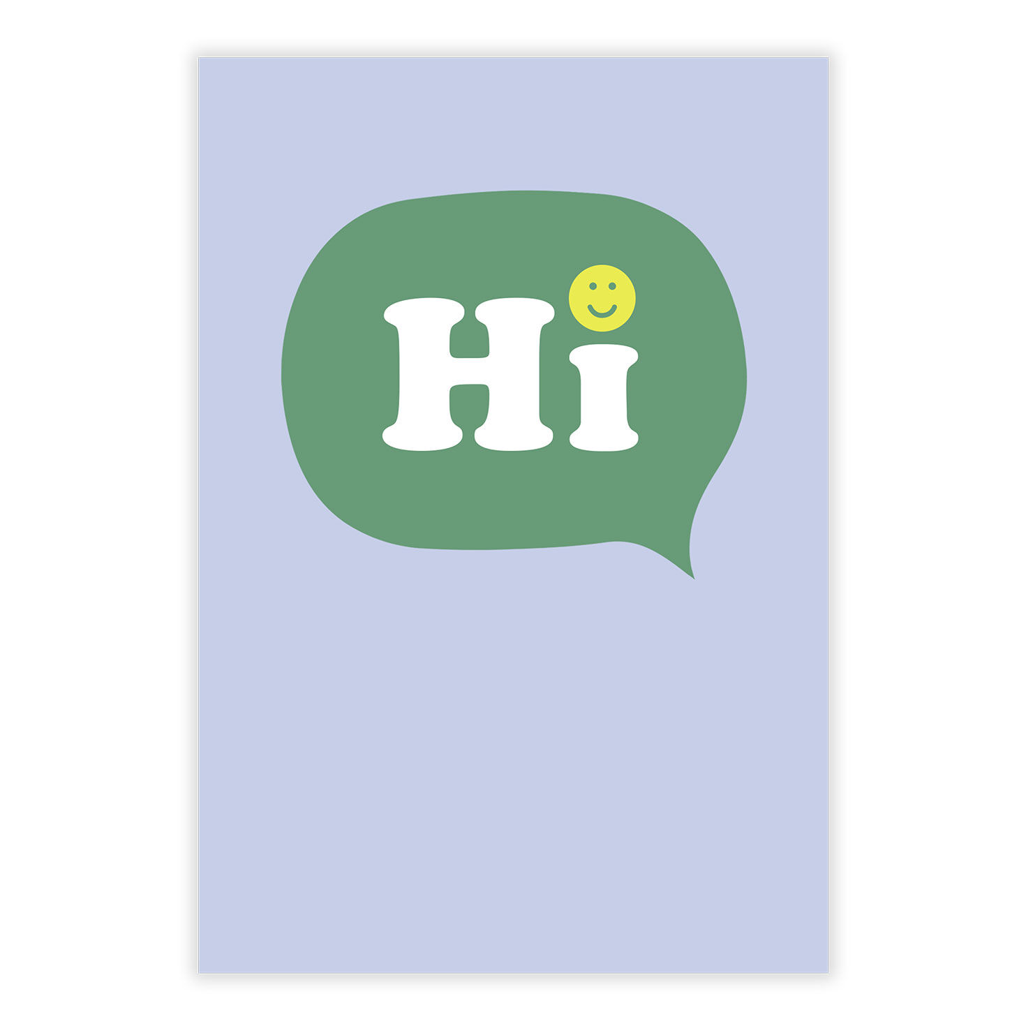 Smiley Face Hi Word Bubble Personalized Card front image number 2