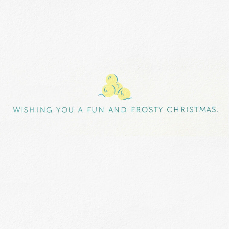 Peanuts Snowman and Snowball Fight Christmas Card Sentiment image number 2