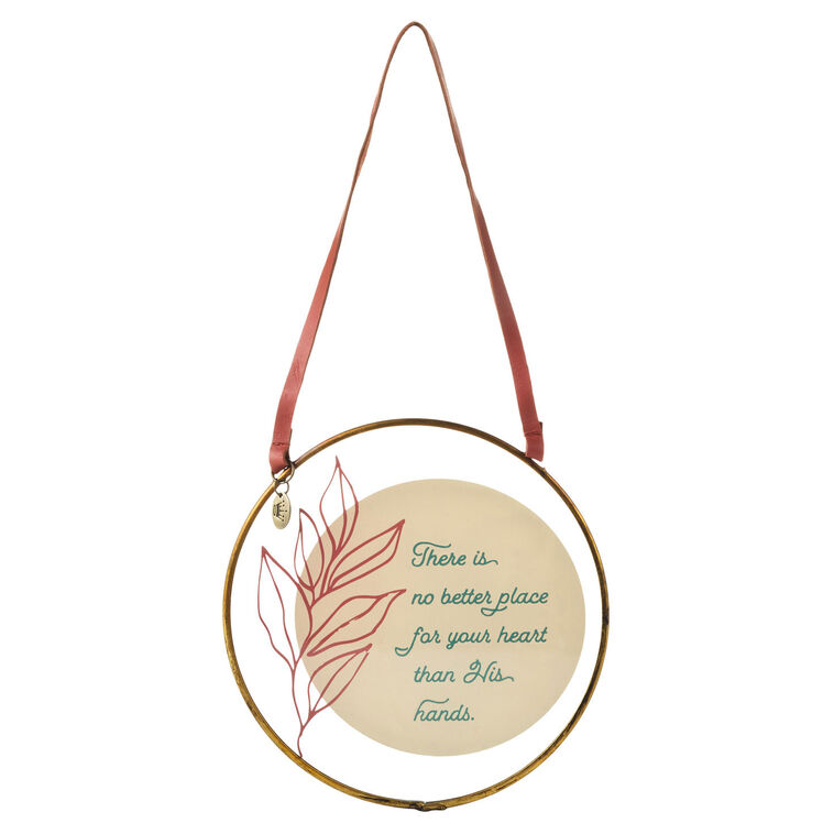 Round Glass Wall Decor With Religious Quote front image number 1