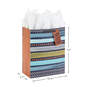 13" Happy Father's Day on Stripes Large Gift Bag With Greeting Card and Tissue Paper, , large image number 3