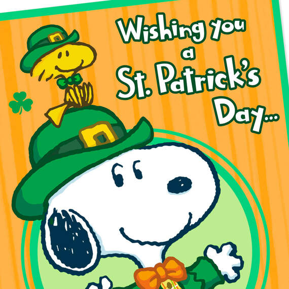 Peanuts® Snoopy and Woodstock Luck and Fun St. Patrick's Day Card, , large image number 4