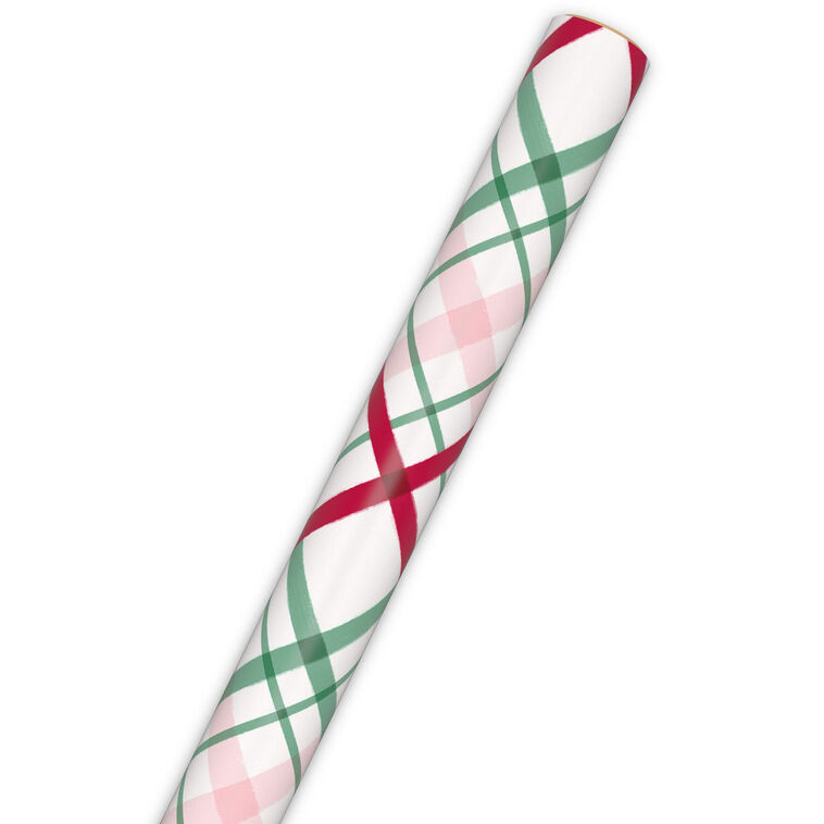 Peppermint-Scented Playful Plaid Christmas Gift Wrap  image number 6