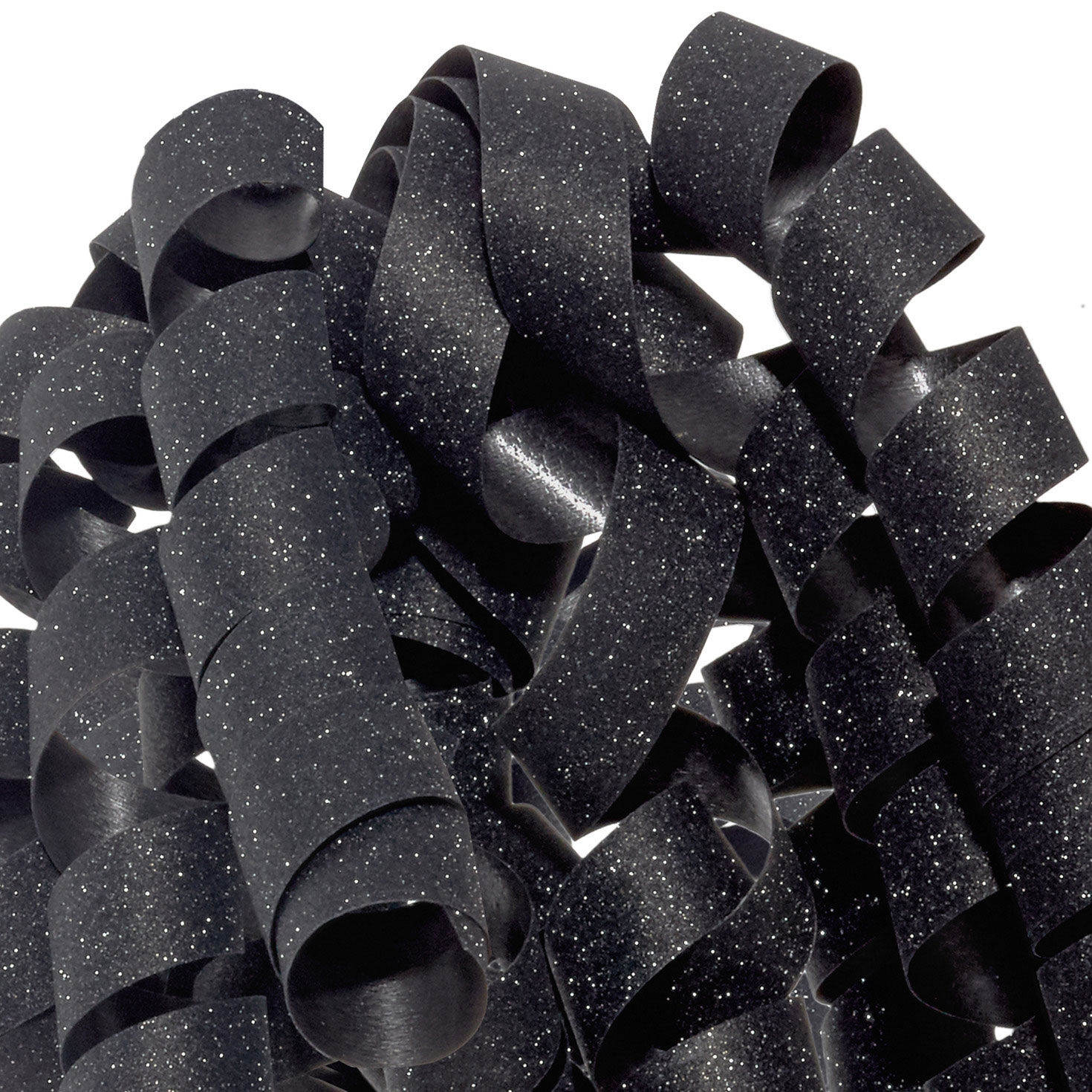 6.5" Sparkling Black Curly Ribbon Gift Bow, Sparkling Black, large image number 4