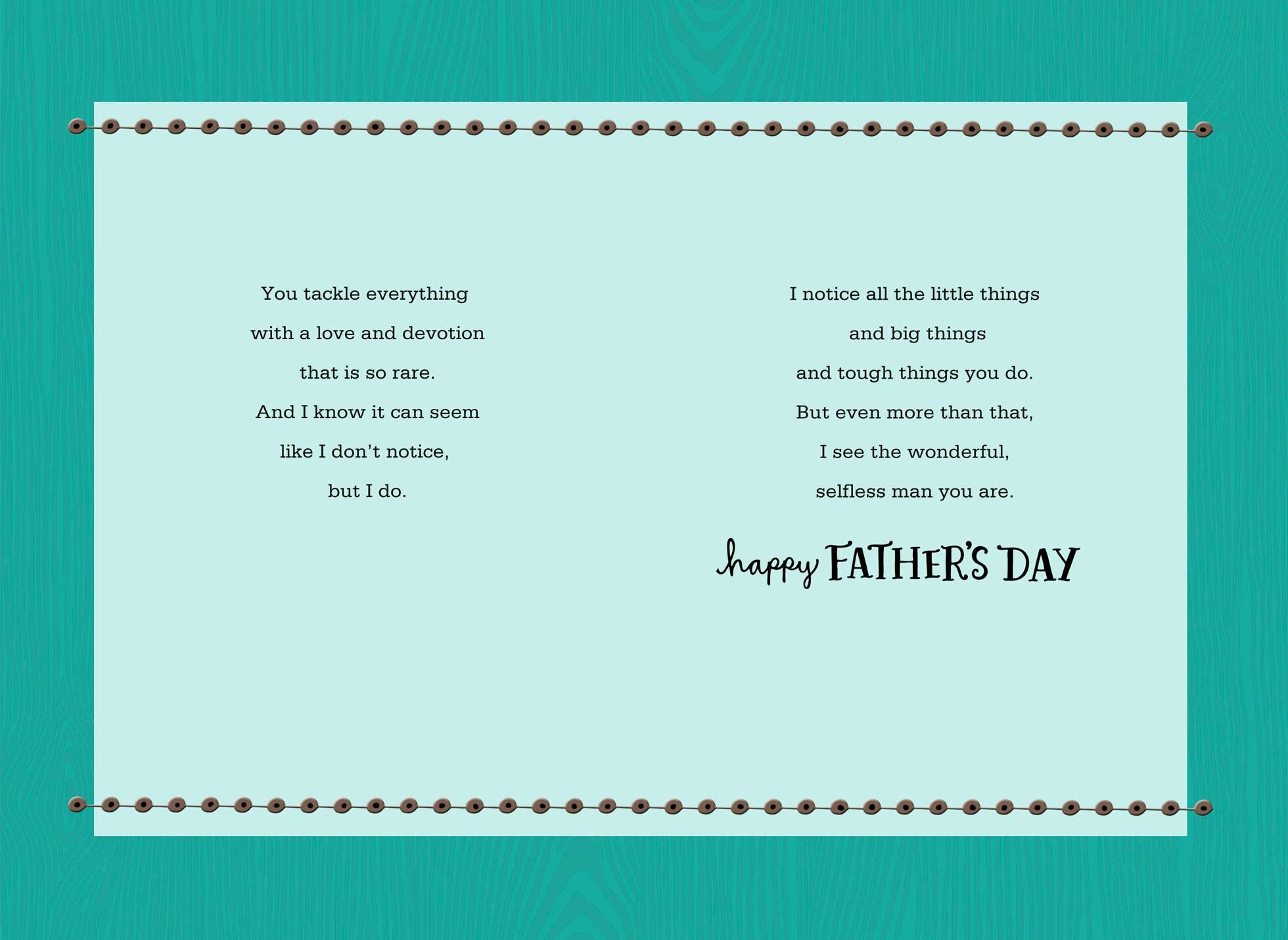 For the Man I Love Father's Day Card