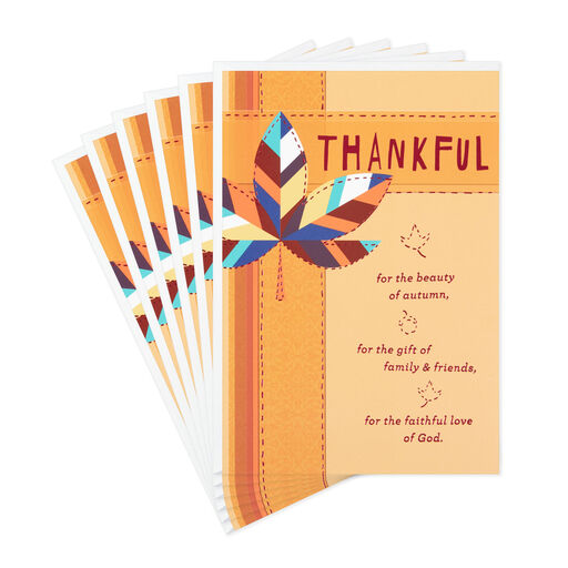 Thankful and Blessed Religious Thanksgiving Cards, Pack of 6, 