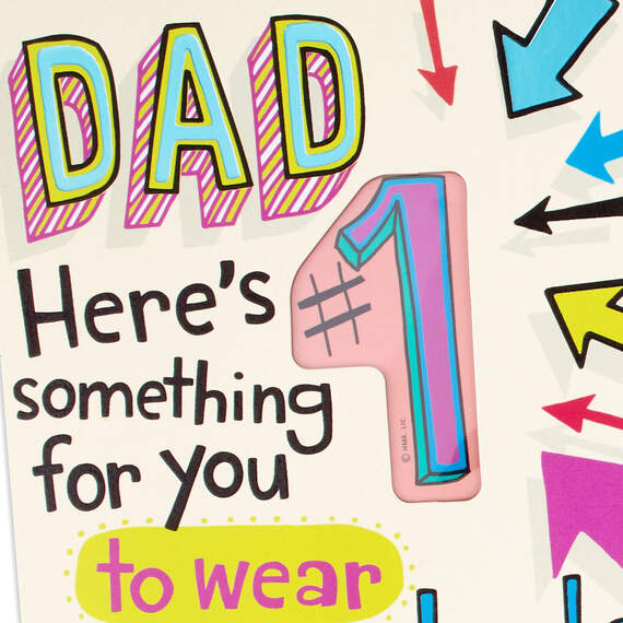 #1 Daughter Funny Card for Dad With Pin, , large image number 4