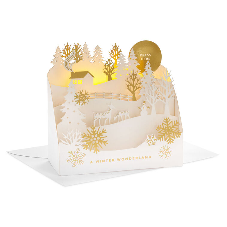 Winter Wonderland Musical 3D Pop-Up Holiday Card With Light