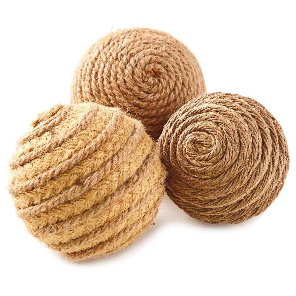 Decorative Jute Balls—Set of 3 Decorative Accessories Hallmark