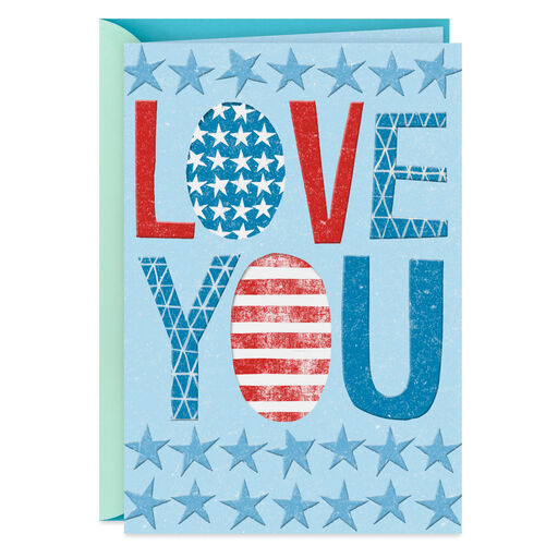 Stars and Stripes Military Love Card, 